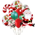 Detailed Christmas balloon set with Santa, candy cane, and reindeer festive decorations - Christmas Theme Style 10