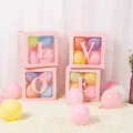Pink LOVE balloon box set with macaron balloons for baby birthday party decoration - Pink LOVE (Excluding Balloons)
