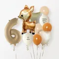 Kit ballons biche caramel avec chiffre 6 doré pour décoration de 6ème anniversaire - Style Numéro 6
