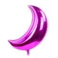 Vibrant purple crescent moon foil balloon with metallic finish for party decoration - 36 Inch / Rose Red