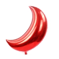 36-inch large crescent moon foil balloon in glossy metallic red for wedding decor - 36 Inch / Red
