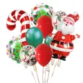 Christmas party balloon set with Santa, candy cane, and festive latex balloons - Christmas Theme Style 1