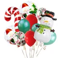 Christmas balloon set featuring Santa Claus, Snowman, Candy Canes and colorful latex balloons - Christmas Theme Style 4
