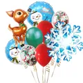 Christmas balloon set with reindeer, snowman, snowflake and colorful latex balloons - Christmas Theme Style 5