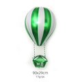 Ballon gonflable 4D en forme de montgolfière rayé vert et blanc pour décoration - Montgolfière à Rayures Verticales Vertes