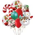 Christmas balloon set with Santa, snowman and candy cane foil balloons for party decor - Christmas Theme Style 11