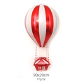 Ballon gonflable 4D montgolfière à rayures rouges et blanches de 90x29 cm - Montgolfière à Rayures Verticales Rouges