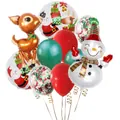 Christmas party balloon set with reindeer, snowman, and festive red green latex balloons - Christmas Theme Style 12