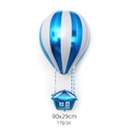 Ballon gonflable 4D montgolfière bleu et blanc pour fête anniversaire, 90x29cm - Montgolfière à Rayures Verticales Bleues