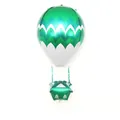 Ballon gonflable 4D montgolfière vert et blanc 90x29cm pour décor de fête - Montgolfière à Vagues Vert Blanc