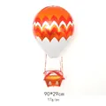 Ballon gonflable 4D en aluminium forme montgolfière orange et rouge, décor de fête - Montgolfière à Vagues Orange Blanc