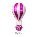Ballon gonflable en aluminium à rayures rose et argent pour décoration de fête - Montgolfière à Rayures Verticales Rose