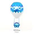 Ballon en aluminium 4D montgolfière à vagues bleues pour décoration de fête 90x29cm - Montgolfière à Vagues Bleu Blanc