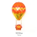Ballon en aluminium 4D montgolfière à vagues orange et rouge mesurant 90x29cm - Montgolfière à Vagues Orange Or