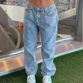 Damen Baggy Jeans in Hellblau mit hoher Taille und Vintage-Streetwear-Look - XS / Blau