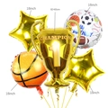 Golden champion trophy balloon set with sports balls and stars for party decor - Basketball Trophy Collection