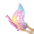 Colorful side-view butterfly foil balloon with gradient blue and pink patterns - Pink Side Flying Butterfly