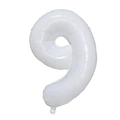 Large white number 9 foil balloon for birthday parties and anniversary celebrations - Number 9