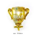 Palloncino in alluminio dorato a forma di trofeo con scritta Congrats GRAD per festa di laurea - Forma Trofeo della Laurea