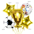Golden champion trophy balloon set with football and stars for birthday party - Black Soccer Trophy Collection