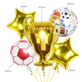 Golden champion trophy and soccer sports balloon set for tournament decorations - Red Soccer Trophy Collection