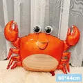 Crab-Folienballon in Orange für Ozean-Motto-Partys, Größe ca. 66x44cm - Krabbe Jesse