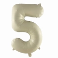 Creamy white 32-inch matte finish number 5 foil balloon for birthday party decorations - Number 5 / 32 Inch Loose / Cream