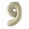 Number 9 cream caramel foil balloon in vintage matte finish for birthday party decoration - Number 9 / 32 Inch Loose / Cream