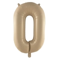 Cream color number 0 foil balloon for birthday party decoration in champagne gold - Number 0 / 32 Inch Loose / Caramel color