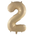 32-inch matte champagne gold number 2 foil balloon for birthday party decorations - Number 2 / 32 Inch Loose / Caramel color
