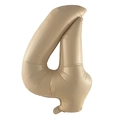 Creamy caramel number 4 aluminum foil balloon for birthday party decoration - Number 4 / 32 Inch Loose / Caramel color