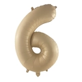 Champagne gold number 6 foil balloon for birthday party decorations, 32-inch matte finish - Number 6 / 32 Inch Loose / Caramel color