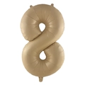 32-inch cream-colored aluminum foil number 8 balloon for birthday party decorations - Number 8 / 32 Inch Loose / Caramel color