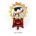 Palloncino in alluminio a forma di medaglia di laurea in oro e rosso, misura 75x48cm - Forma Distintivo della Laurea