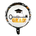 Palloncino tondo in alluminio Congrats Grad con tocco e frasi di successo per laurea - Laurea Congratulazioni Tondo da 18 Pollici