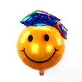 Palloncino laurea smile dorato con tocco blu per decorazione di feste e celebrazioni - Grande Smiley di Laurea Cappello Blu 39 Pollici