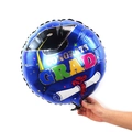 Palloncino rotondo blu per laurea in alluminio con scritta Congrats Grad e tocco laurea - Laurea Blu da 18 Pollici