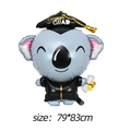 Simpatico palloncino koala per laurea in blu con tocco e diploma, misura 79x83cm - Koala di Laurea