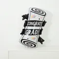 Mini palloncino in alluminio a forma di diploma con stampa Congrats Grad e nappa - Nuovo Diploma di Laurea Nero