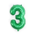Détail du ballon chiffre 3 vert métallisé pour décoration de fête et anniversaire - 32 pouces / Nombre 3 (Vrac)