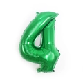 Détail d'un ballon chiffre 4 vert métallisé pour décoration de fête de dinosaures - 32 pouces / Nombre 4 (Vrac)