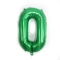 Ballon chiffre 0 vert brillant en aluminium pour fête de dinosaures et anniversaire - 32 pouces / Nombre 0 (Vrac)