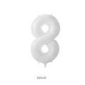 32-inch white number 8 foil balloon for birthday party decorations and events - Bulk Packaging / 32 inch / White Number 8