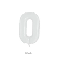 32-inch large white number 0 balloon in foil material for birthday party decoration - Bulk Packaging / 32 inch / White Number 0