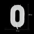 Giant 40-inch white number 0 foil balloon for birthday and anniversary decorations - 40-inch White Numeral 0 (individually Packaged In A Transparent Bag)