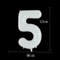 32-inch white number 5 foil balloon for birthday parties, size 113cm by 66cm - 40-inch White Number 5 (individually Packaged In A Transparent Bag)