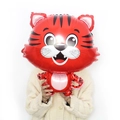 Roter Tiger-Folienballon mit schwarzen Streifen für Neujahrsdekoration im Cartoon-Stil - Rot