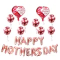 Kit ballons Happy Mother's Day or rose avec sequins rouges et ballons coeur en aluminium - Set Happy Mother's Day Rouge