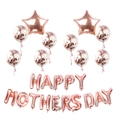 Détail du kit de ballons Fête des Mères or rose avec confettis et étoiles en aluminium - Set Happy Mother's Day Or Rose