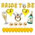 Set palloncini Bride to Be oro rosa con anello di diamante e bottiglia di champagne party - Set Sposa Oro / Oro